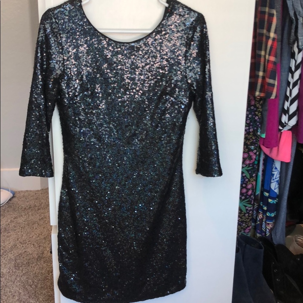 Black Sequined cocktail dress